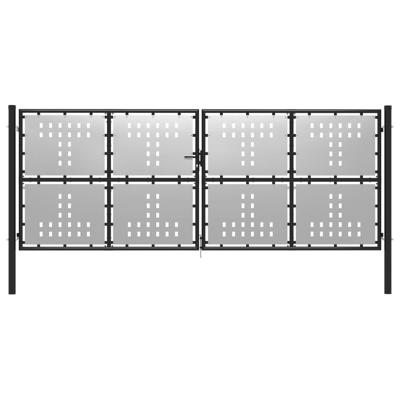 vidaXL Poort 400x150 cm staal zilverkleurig vidaXL Poort 400x150 cm staal zilverkleurig