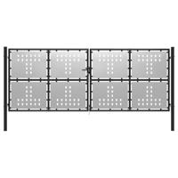 vidaXL Poort 400x150 cm staal zilverkleurig