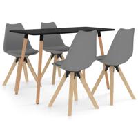 vidaXL 5-delige Eethoek grijs