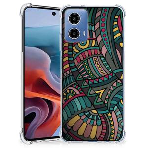 Motorola Moto G34 Doorzichtige Silicone Hoesje Aztec