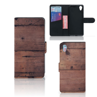 Sony Xperia X Book Style Case Old Wood Sony Xperia X Book Style Case Old Wood