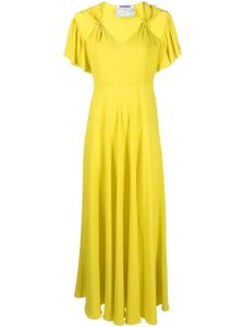 Vivetta robe longue froncée à découpes - Jaune