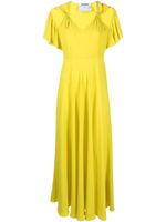 Vivetta robe longue froncée à découpes - Jaune