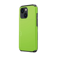 iPhone 15 Plus hoesje - Backcover - Hardcase - Pasjeshouder - Portemonnee - Shockproof - TPU - Lichtgroen - thumbnail