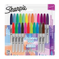 Viltstift Sharpie Electro Pop rond 0.9mm blister ÃƒÆ' 24 kleuren