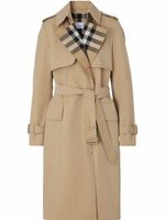 Burberry trench à revers à carreaux - Marron