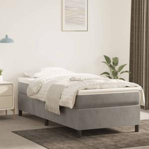 Boxspring met matras fluweel lichtgrijs 100x200 cm SKU: V3144663