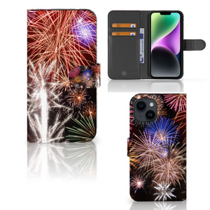 iPhone 15 Wallet Case met Pasjes Vuurwerk