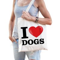 I love dogs katoenen tasje