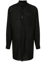 Yohji Yamamoto chemise à détails de plis - Noir