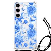 Case voor Samsung Galaxy S23 Flowers Blue - thumbnail