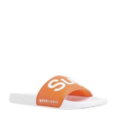 Superdry Sport Pool Slide badslippers oranje/wit Superdry Sport Pool Slide badslippers oranje/wit