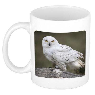 Foto mok sneeuwuil mok / beker 300 ml - Cadeau uilen liefhebber - feest mokken Foto mok sneeuwuil mok / beker 300 ml - Cadeau uilen liefhebber - feest mokken