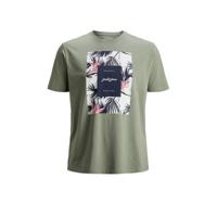 JACK & JONES PLUS SIZE T-shirt Florall Plus Size met printopdruk grijsgroen