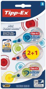 Tipp-Ex correctieroller Mini Pocket Mouse Fashion, blister 2 + 1 gratis