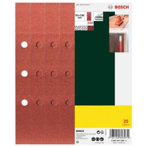 Bosch Accessories 2607017108 Oscillerend schuurpapier Geperforeerd Korrelgrootte (num) 240 (l x b) 230 mm x 93 mm 25 stuk(s)