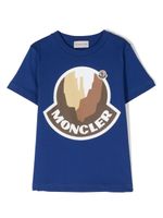 Moncler Enfant t-shirt à logo imprimé - Bleu - thumbnail