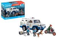 PLAYMOBIL Action Heroes 71597 Geldtransport, spannende achtervolging met drie politieagenten, een boef op een motorfiets en een politiehond, actievol speelgoed voor kinderen vanaf 4 jaar
