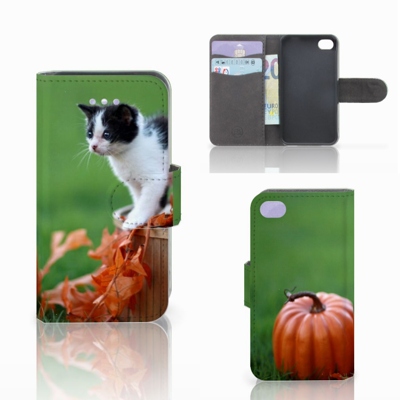 Apple iPhone 4 | 4S Telefoonhoesje met Pasjes Kitten
