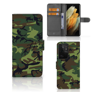 Samsung Galaxy S21 Ultra Telefoon Hoesje Army Dark