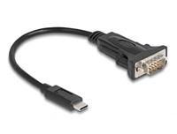 DELOCK Adapter USB Type-C™ naar 1 x Serial RS-232 D-Sub 9 met pinstekker met schroeven 0,25 m merk