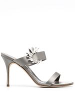 Manolo Blahnik mules Chivela 110 mm à bout ouvert - Gris - thumbnail