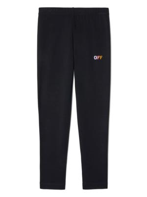 Off-White Kids Gestreepte legging - Zwart