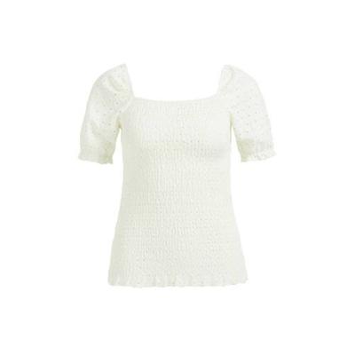 WE Fashion top met ruches wit