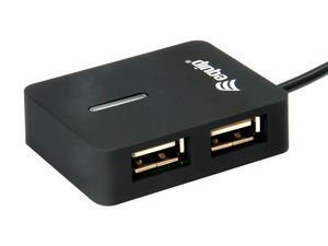 Equip 128952 interface hub USB 2.0 480 Mbit/s Zwart