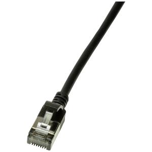 LogiLink CQ9063S RJ45 Netwerkkabel, patchkabel CAT 6A U/FTP 3.00 m Zwart Extreem dun, Vlambestendig, Flexibel, Folie afscherming, Halogeenvrij, Snagless,