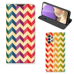 Samsung Galaxy A32 5G Hoesje met Magneet Zigzag Multi Color