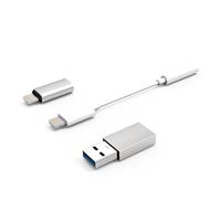 CoolBox COO-CKIT-APPL connectiviteitsset voor iPhone/iPad, incl. Lightning naar 3,5 mm jack, Lightning naar USB-C en Lightning naar USB-A voor gegevensoverdracht en opladen