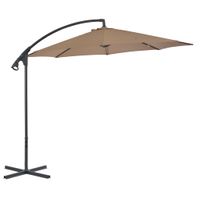 Zweefparasol met stalen paal 300 cm taupe - thumbnail