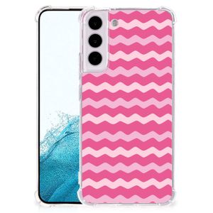 Samsung Galaxy S22 Plus Doorzichtige Silicone Hoesje Waves Pink