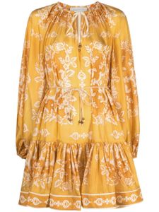 ZIMMERMANN robe courte Raie à fleurs - Jaune