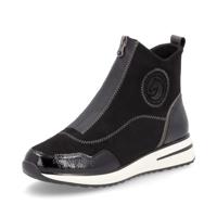 Remonte Dames High-Top sneaker D1G70, vrouwen lage schoenen, losse inlegzool, zwart combi 03, 42 EU