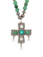 Roberto Cavalli collier en perles d'agates et pendentif - Vert