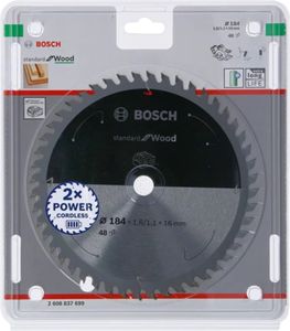 Bosch Accessories Bosch 2608837699 Hardmetaal-cirkelzaagblad 184 x 16 mm Aantal tanden: 48 1 stuk(s)