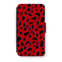 Red Leopard: iPhone X Flip Hoesje