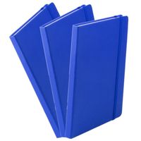 Set van 5x stuks luxe schriftjes/notitieboekjes blauw met elastiek A5 formaat - thumbnail