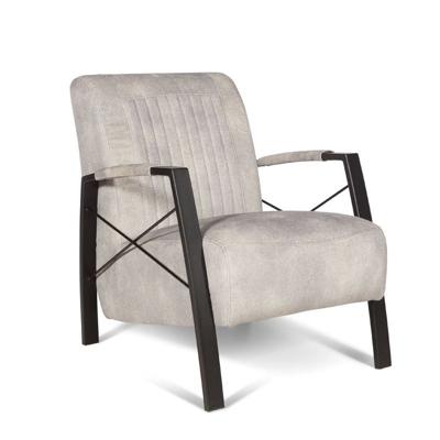 Fauteuil Calvin | Stof Metaal  | Crème Zwart Grijs