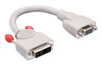 Lindy 41222 video kabel adapter 0,2 m DVI-A VGA (D-Sub) Grijs