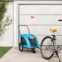 Hondenfietstrailer oxford stof en ijzer blauw - thumbnail