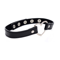 XR Brands Dark Heart - Chrome Heart Black Choker - thumbnail