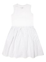 MM6 Maison Margiela Kids robe rayée à logo imprimé - Blanc