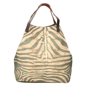 Leather Design Canvas Tote Bag Shopper | Zebra