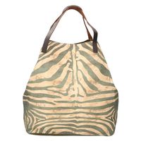 Leather Design Canvas Tote Bag Shopper | Zebra