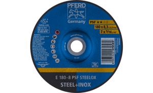 PFERD 62017831 E 180-8 PSF STEELOX Afbraamschijf gebogen Diameter 180 mm Boordiameter 22.23 mm RVS, Staal 10 stuk(s)