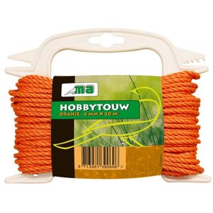 Oranje touw/draad 4 mm x 20 meter