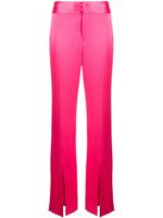 alice + olivia pantalon en satin à détails de fentes - Rose